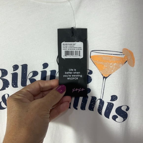 Wildfox NWT’s t-shirt; ‘Bikinis & Bellinis, Size Small - Picture 7 of 10